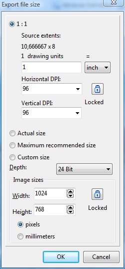 export file size