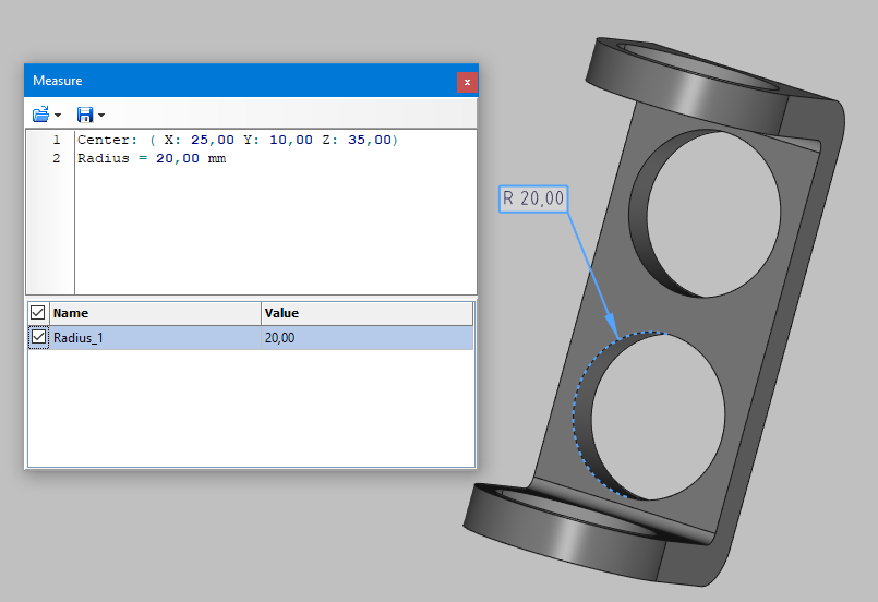 Getting radius with the Edge tool