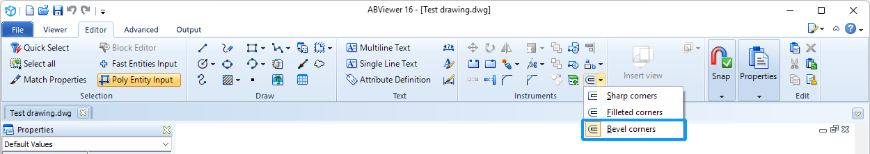 The Bevel Corners mode in ABViewer 16.3